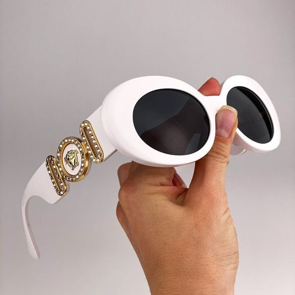 Versace VE4426BU 314/87 MAXI MEDUSA BIGGIE Sunglasses White Gray Oval Women - Picture 2 of 14